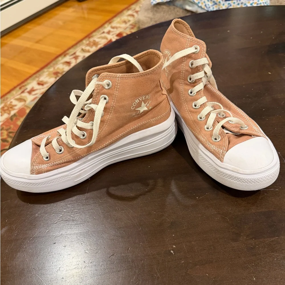 Converse High Top Sneakers in Rust/Cream - Picture 5 of 8